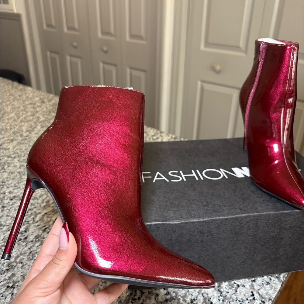 **BRAND NEW** Fashion Nova Women's Red Ankle Boots